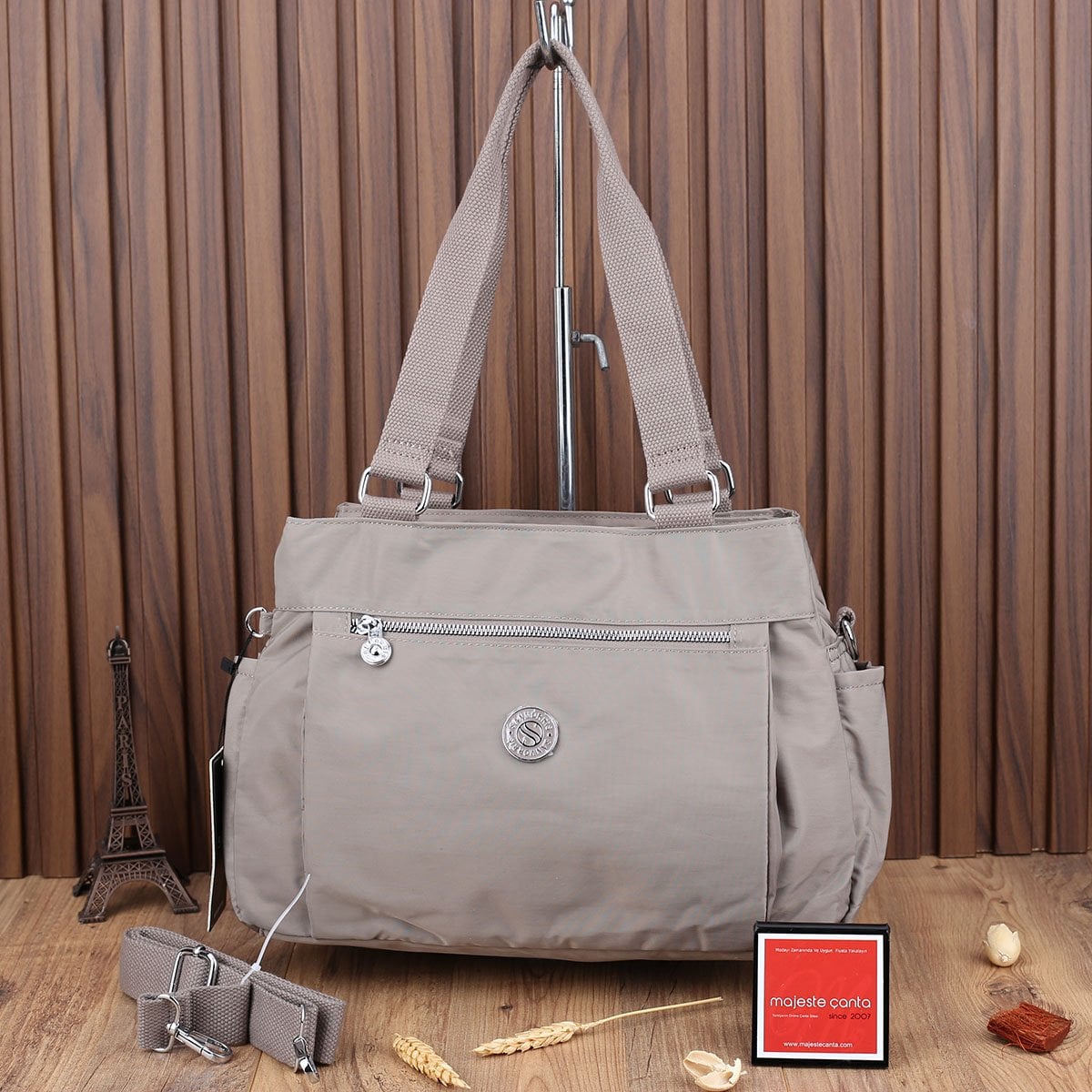 Sanmorris Yeni Sezon 3 Gözlü Taş Rengi Kipling Çanta