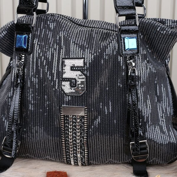 Ççs London Büyük Boy Payetli Kadın Omuz Çantası