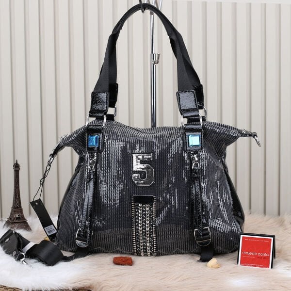 Ççs London Büyük Boy Payetli Kadın Omuz Çantası