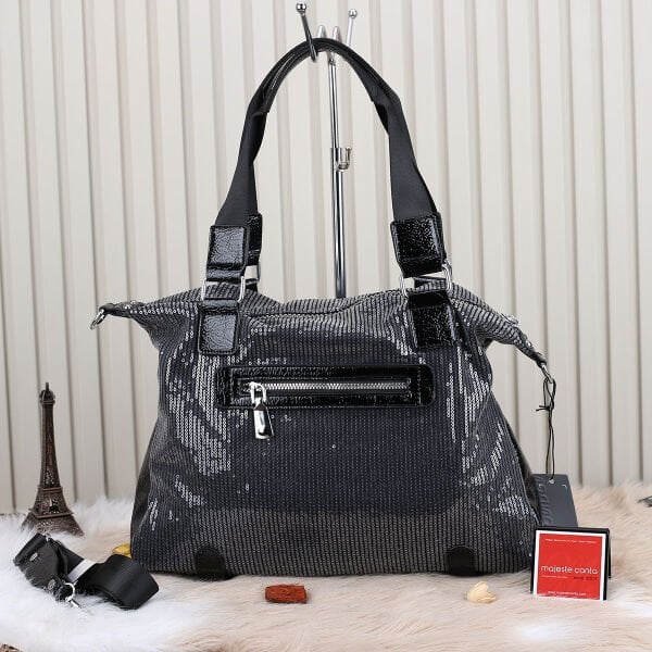 Ççs London Büyük Boy Payetli Kadın Omuz Çantası