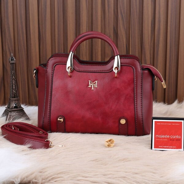 Motto Bordo Elde Tutmalı Kadın Çanta