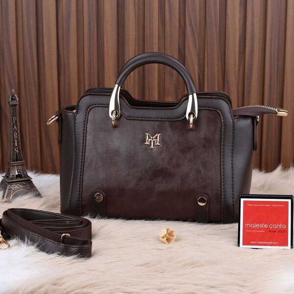 Motto Kahverengi Elde Tutmalı Kadın Çanta