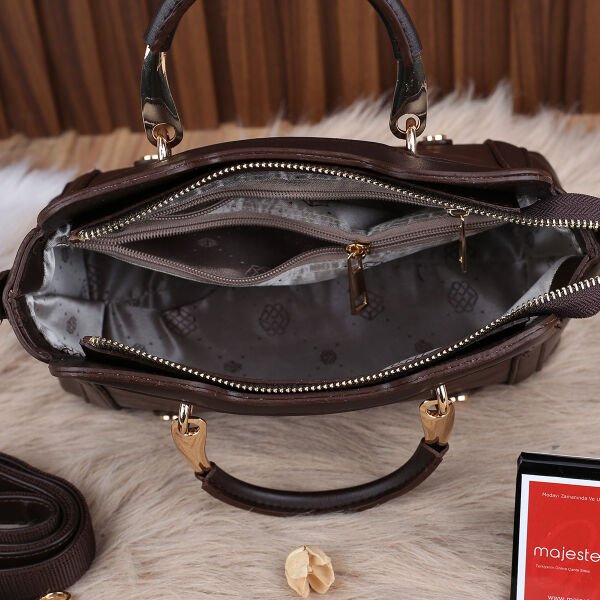 Motto Kahverengi Elde Tutmalı Kadın Çanta