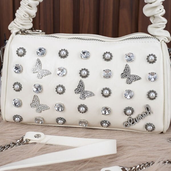 Ççs London Krem Taşlı Kadın Çanta