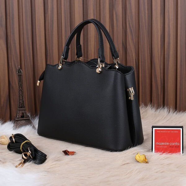 Sanmorris Siyah Çift Gözlü Kadın Çanta