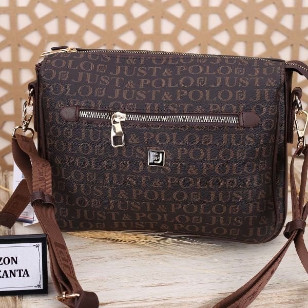 Just Polo Kahverengi 5 Gözlü Yandan Asmalı Çanta