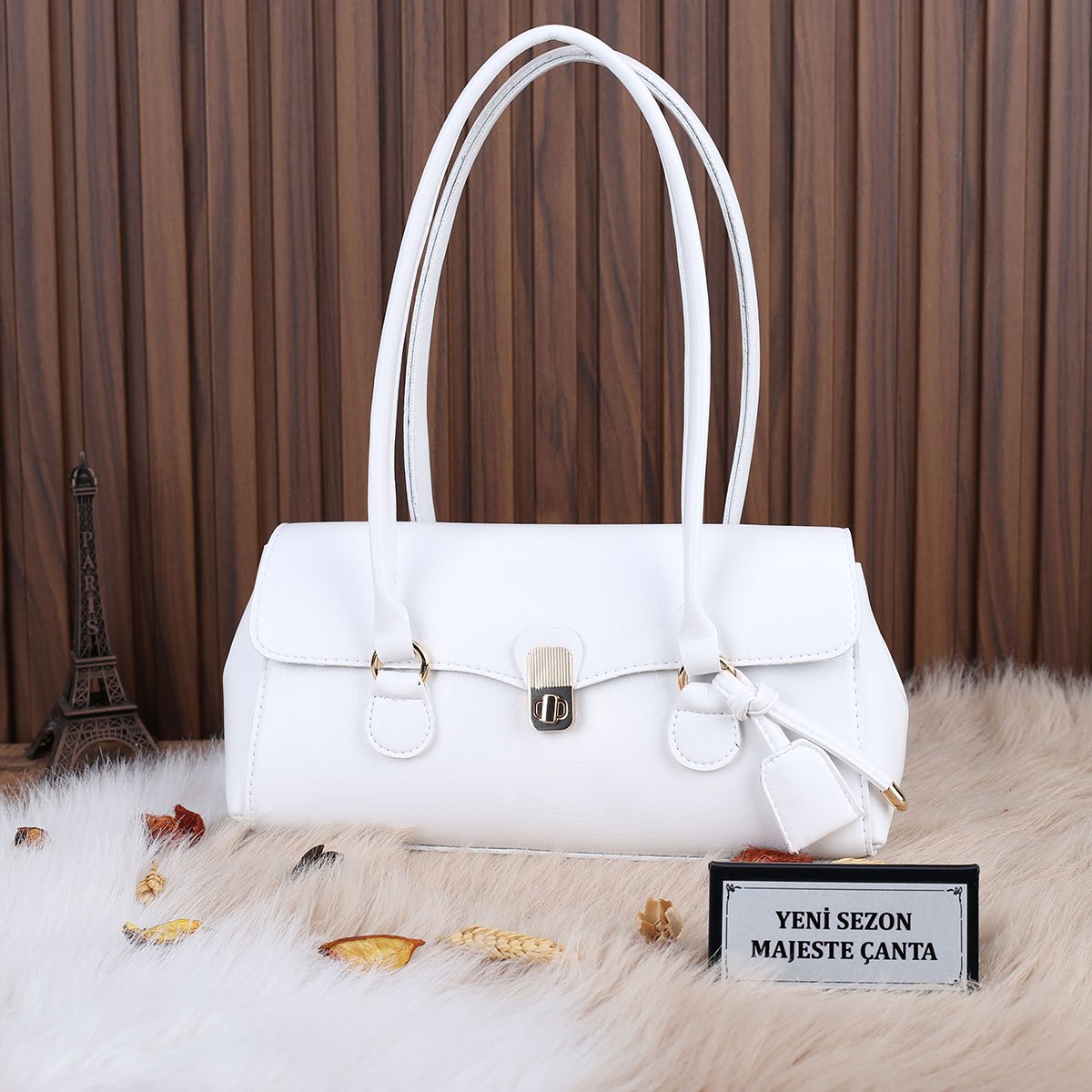Beyaz Baget Çanta