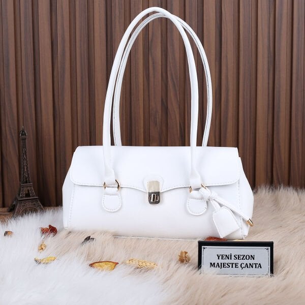 Beyaz Baget Çanta