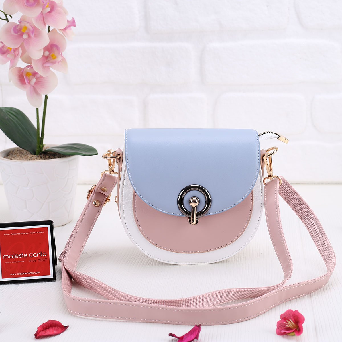 3 Gözlü Renkli Çapraz Çanta
