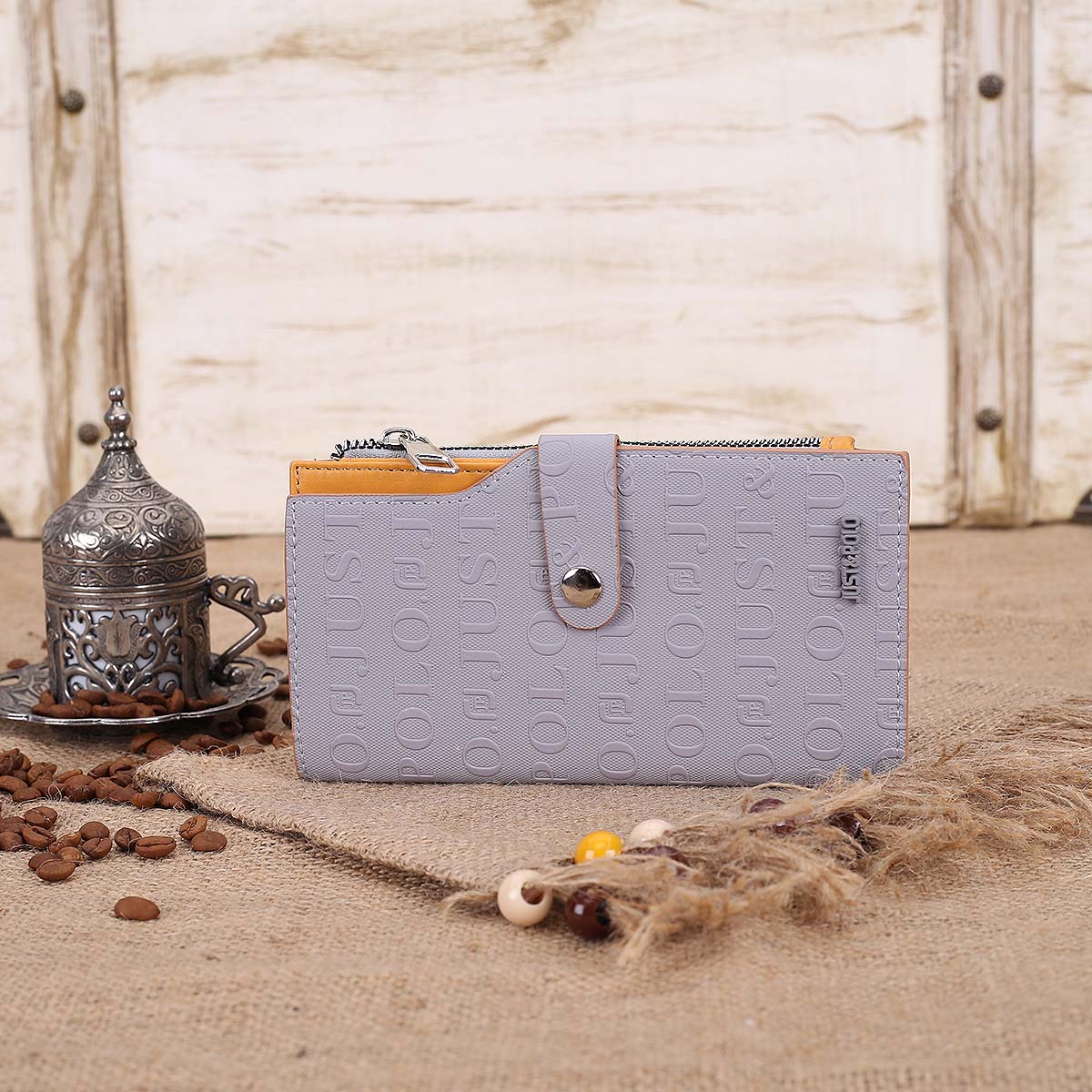 Just Polo Gri Kadın Cüzdan