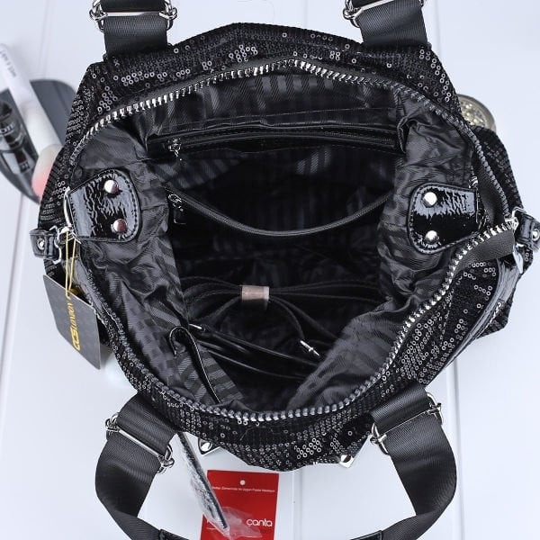 Ççs London Siyah Payetli Kadın Çanta