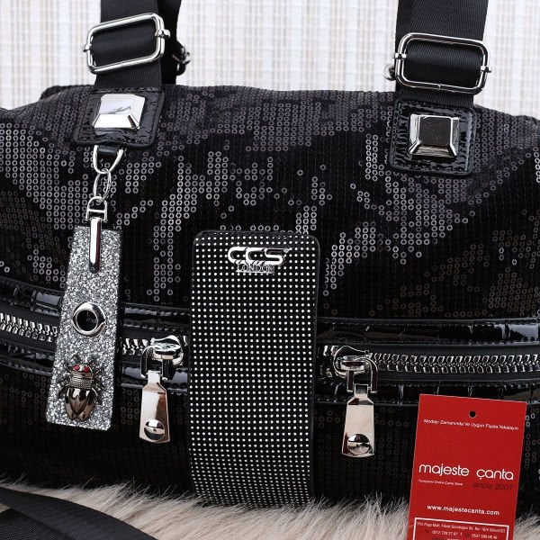 Ççs London Siyah Payetli Kadın Çanta