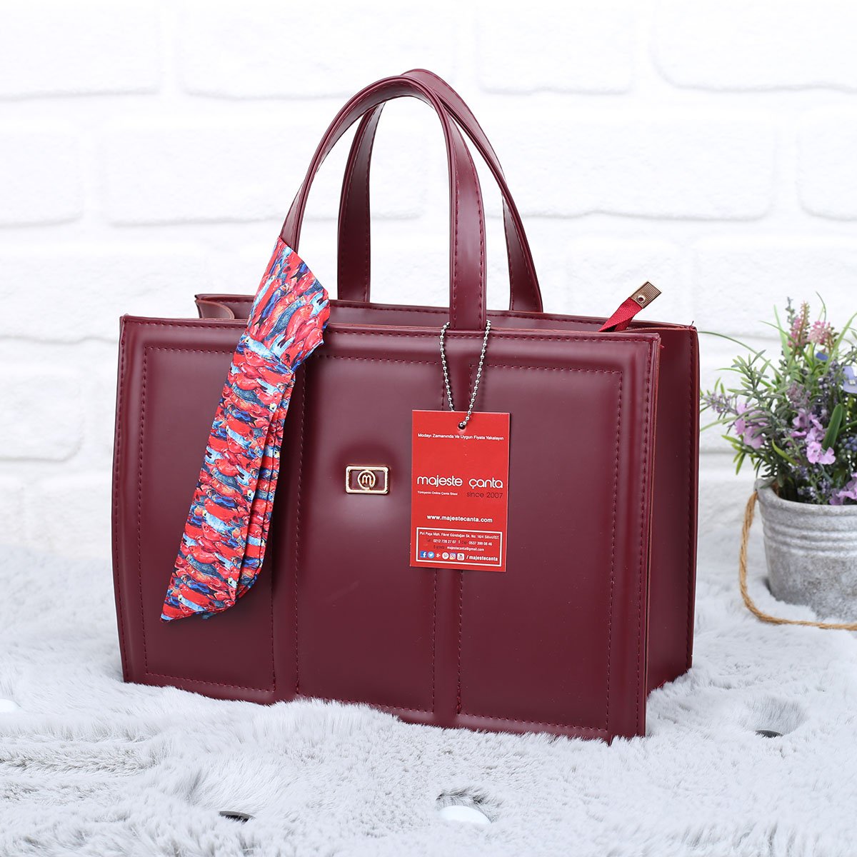 Bordo Kutu Model Kadın Çanta