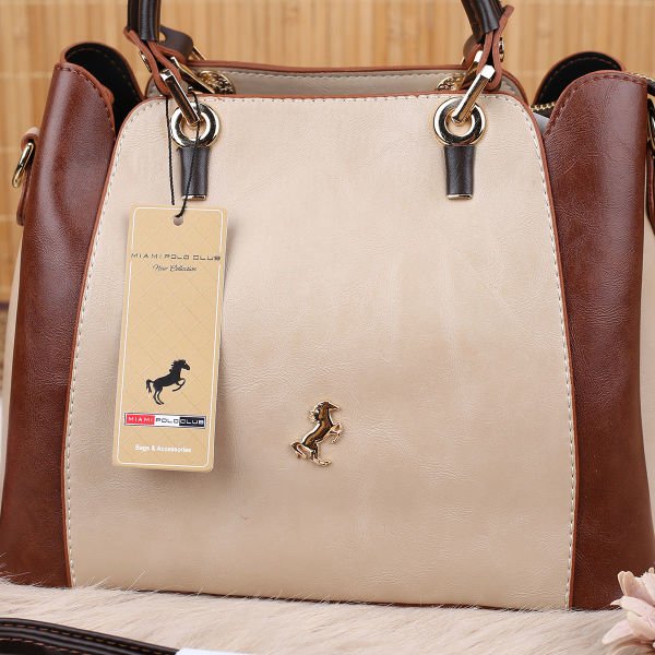 Miami Polo Bej & Taba Üç Gözlü Kadın Çanta