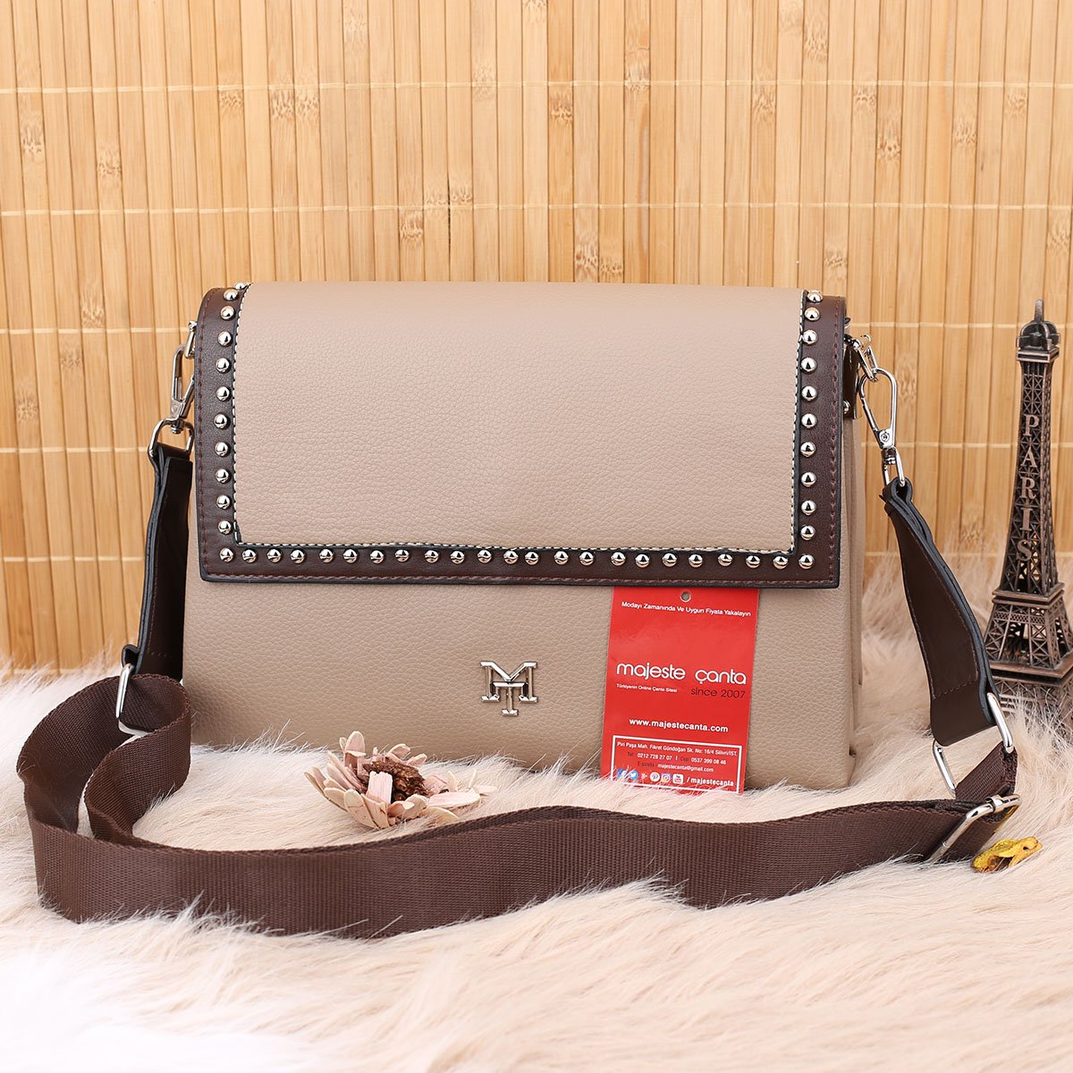 Motto Vizon Yandan Asmalı Çanta