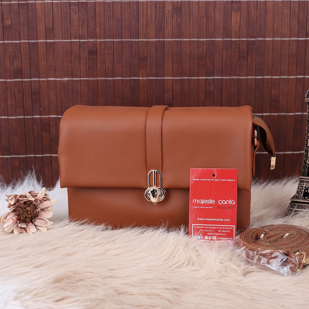 3 Gözlü Taba Motto Çapraz Çanta