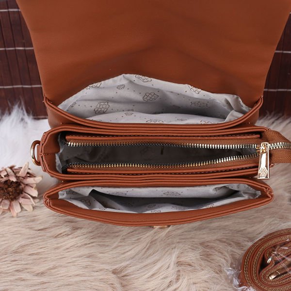 3 Gözlü Taba Motto Çapraz Çanta