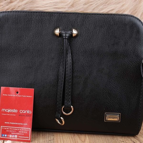 Sanmorris 3 Gözlü Siyah Çapraz Çanta