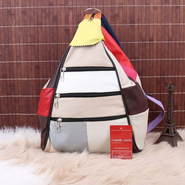 Hakiki Deri Parça Deri Sırt Çantası