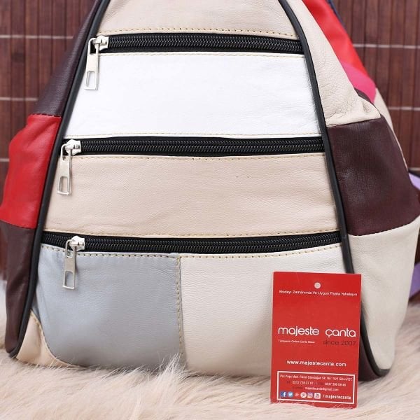 Hakiki Deri Parça Deri Sırt Çantası