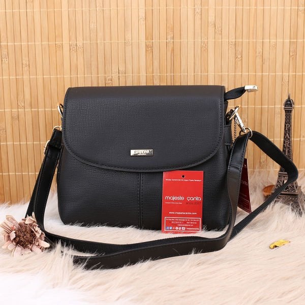 Motto Üç Gözlü Siyah Yandan Asmalı Çanta