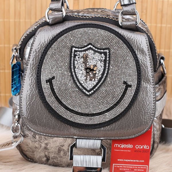 Matthew Cox Gümüş Taşlı Hem Sırt Hem Yandan Asmalı Çanta