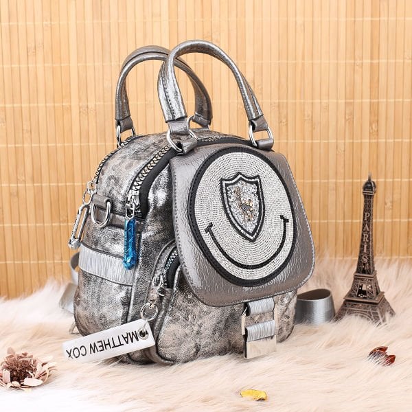 Matthew Cox Gümüş Taşlı Hem Sırt Hem Yandan Asmalı Çanta