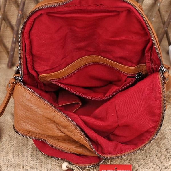 Matthew Cox Yıkama Deri Taba Sırt Çantası