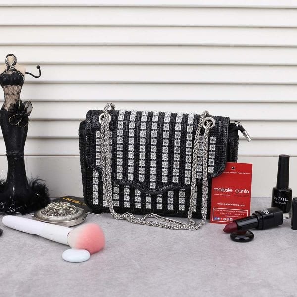 Ççs london Yeni Sezon Siyah Taşlı Kadın Çanta