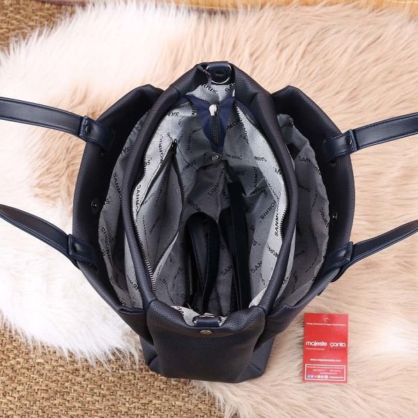 Sanmorris 3 Gözlü Lacivert Çanta