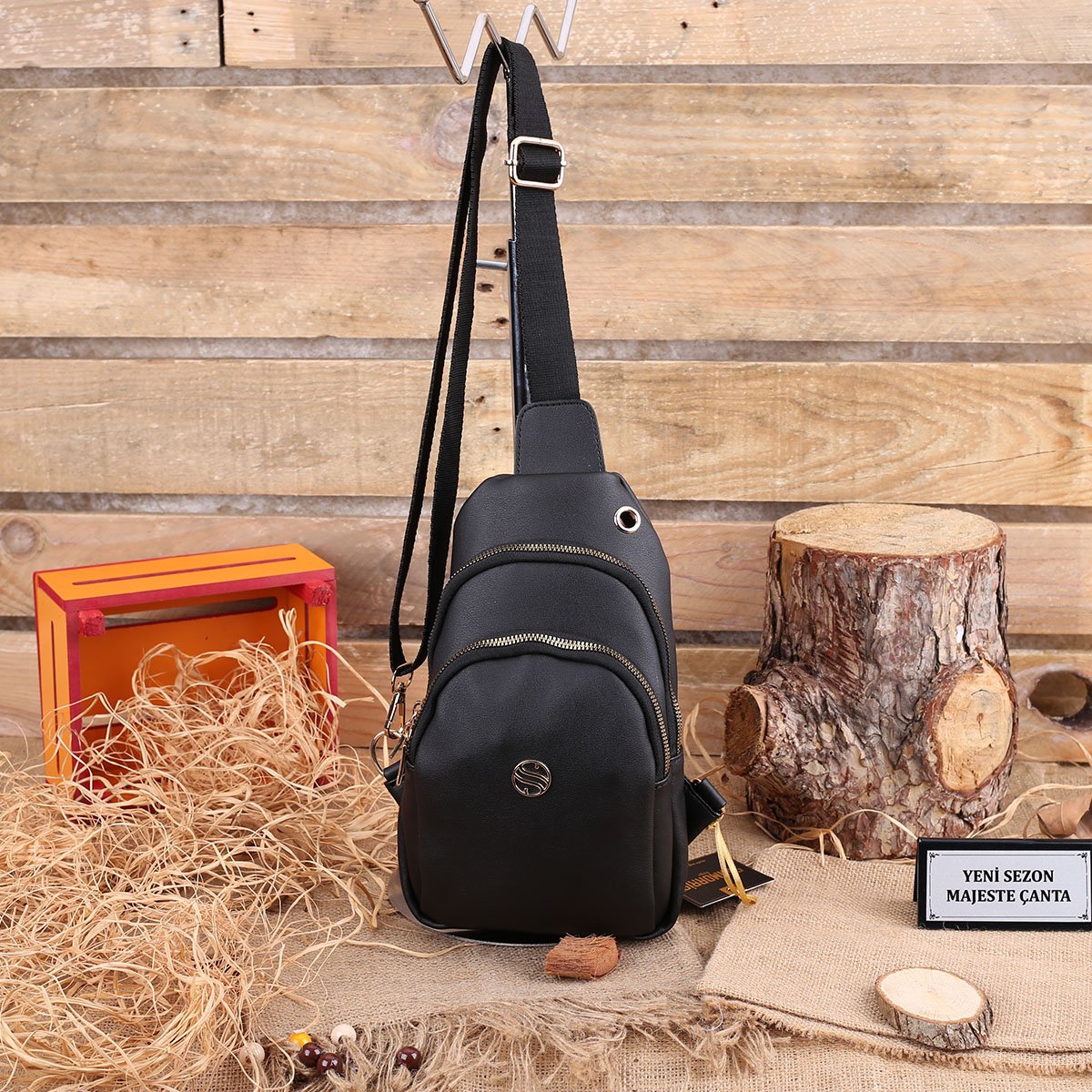 Sanmorris Siyah Body Bag Göğüs Çantası